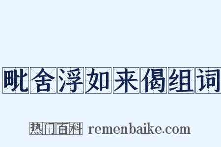 毗舍浮如来偈组词是什么意思的图片